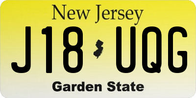 NJ license plate J18UQG