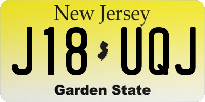 NJ license plate J18UQJ