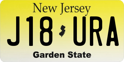 NJ license plate J18URA