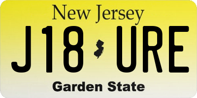 NJ license plate J18URE
