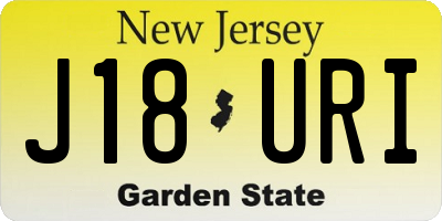 NJ license plate J18URI