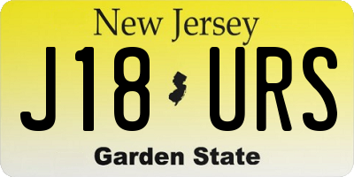NJ license plate J18URS