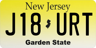 NJ license plate J18URT
