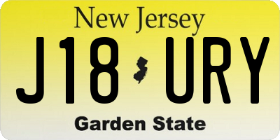NJ license plate J18URY