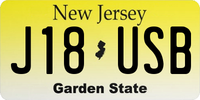 NJ license plate J18USB