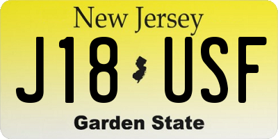 NJ license plate J18USF