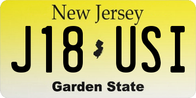 NJ license plate J18USI