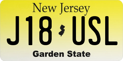 NJ license plate J18USL