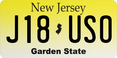 NJ license plate J18USO