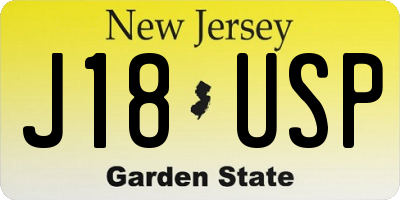 NJ license plate J18USP
