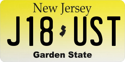 NJ license plate J18UST