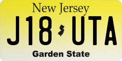 NJ license plate J18UTA