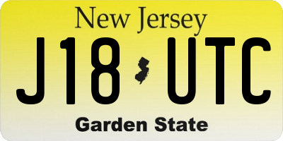 NJ license plate J18UTC