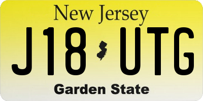NJ license plate J18UTG