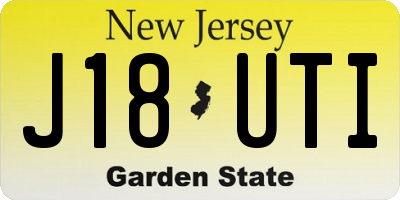 NJ license plate J18UTI