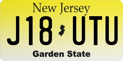 NJ license plate J18UTU