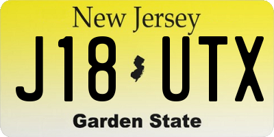 NJ license plate J18UTX