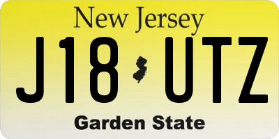 NJ license plate J18UTZ