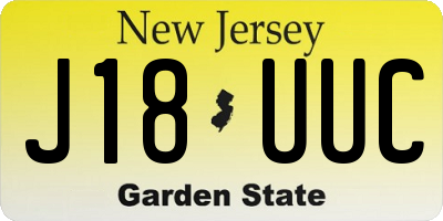 NJ license plate J18UUC