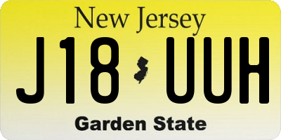 NJ license plate J18UUH