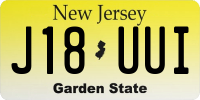 NJ license plate J18UUI