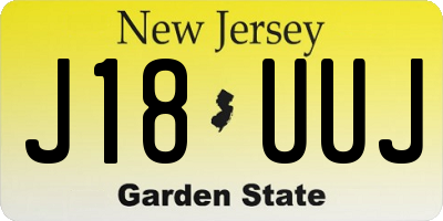 NJ license plate J18UUJ