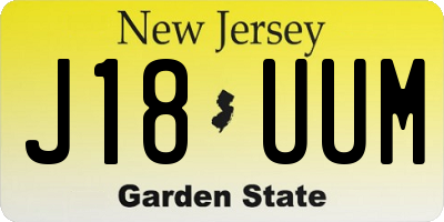 NJ license plate J18UUM
