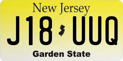 NJ license plate J18UUQ