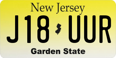 NJ license plate J18UUR