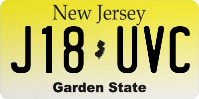 NJ license plate J18UVC