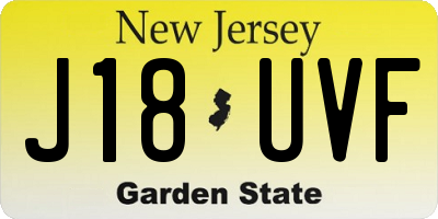 NJ license plate J18UVF
