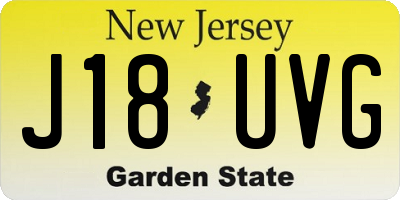 NJ license plate J18UVG