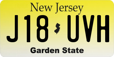 NJ license plate J18UVH