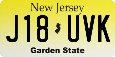 NJ license plate J18UVK