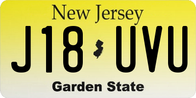 NJ license plate J18UVU