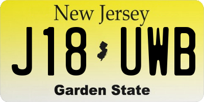 NJ license plate J18UWB