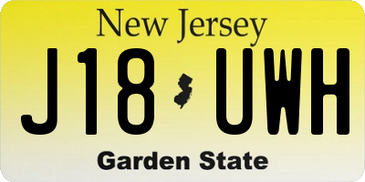 NJ license plate J18UWH