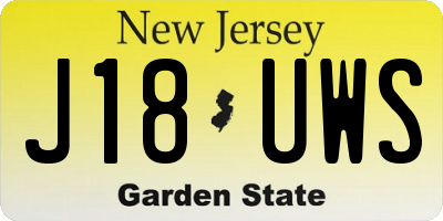 NJ license plate J18UWS