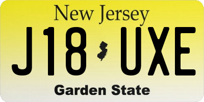 NJ license plate J18UXE