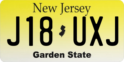 NJ license plate J18UXJ