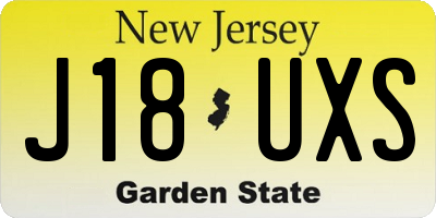 NJ license plate J18UXS