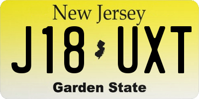 NJ license plate J18UXT