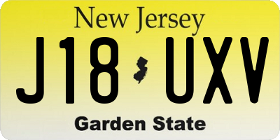 NJ license plate J18UXV