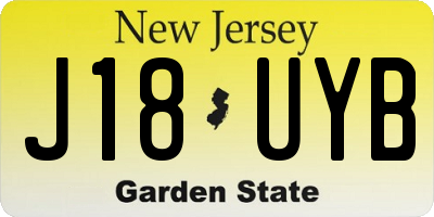 NJ license plate J18UYB