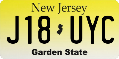 NJ license plate J18UYC