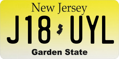 NJ license plate J18UYL