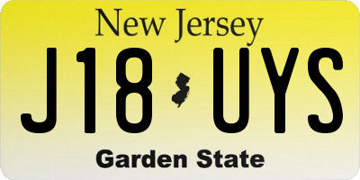 NJ license plate J18UYS
