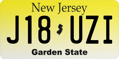 NJ license plate J18UZI