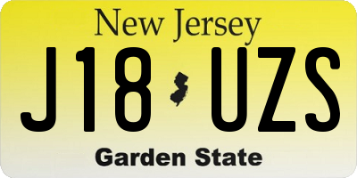 NJ license plate J18UZS