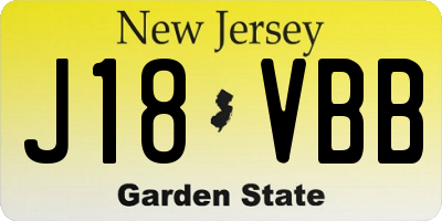 NJ license plate J18VBB